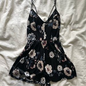 Floral Velvet Romper